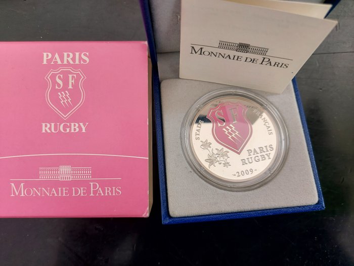 Frankrig. 10 Euro 2009 "Paris Rugby" Colored silver proof  (Ingen mindstepris)