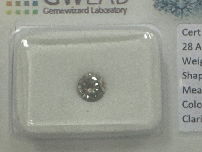 Ingen mindstepris - 1 pcs Diamant  (Naturfarvet)  - 041 ct - Rund - Fancy dark Grå - SI1 - Gemewizard Gemological Laboratory (GWLab)