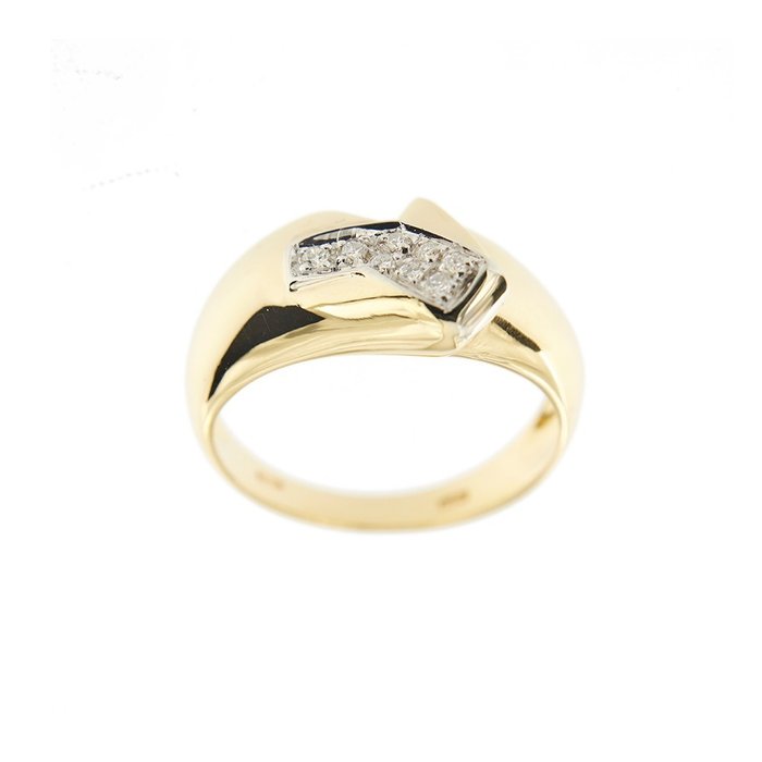 Ring - 18 kraat Gulguld Hvidguld -  024ct tw Diamant