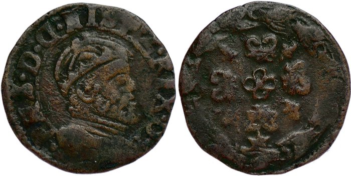 Spanske Nederlande, Brabant, Maastricht. Felipe II (1556-1598). Courte or Dubbele Mijt mm. star - Maastricht Mint - n.d. (circa 1558-1565)