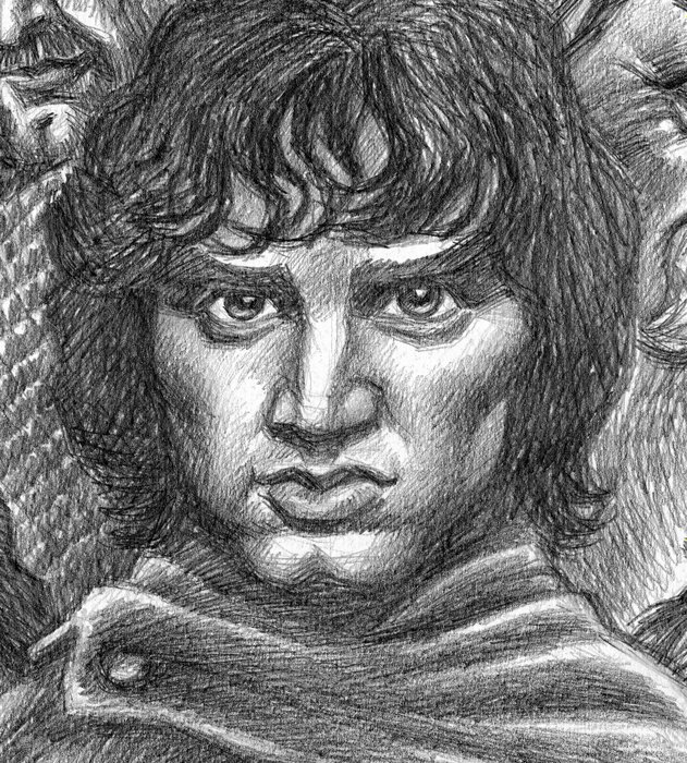 Joan Vizcarra - The Lord of the Rings: The Fellowship of the Rings (2001) - Original Pencil Drawing - 46 x 35 cm