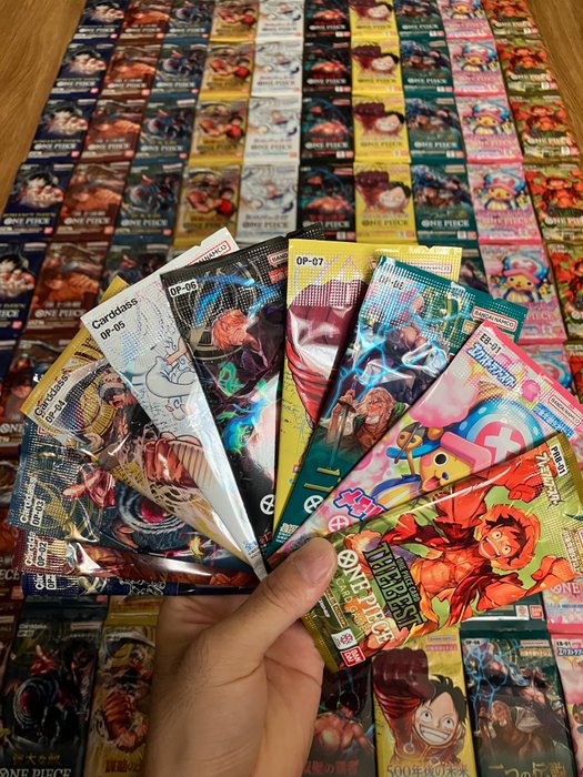 Bandai - 90 Booster pack - 10 different packs 9 sets - ONE PIECE CARD GAME Japanese