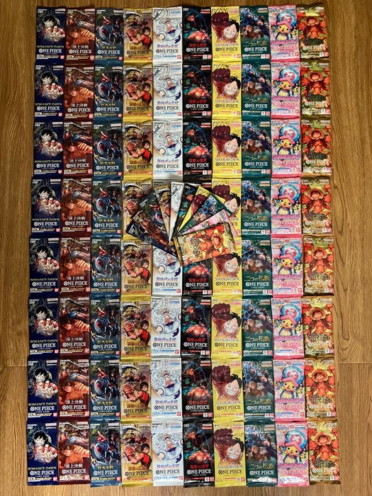 Bandai - 90 Booster pack - 10 different packs 9 sets - ONE PIECE CARD GAME Japanese