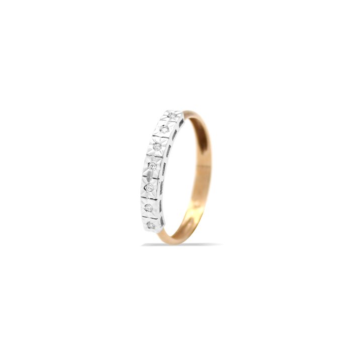 Ingen mindstepris - Ring - 18 kraat Hvidguld, Rosaguld Diamant (Natur)