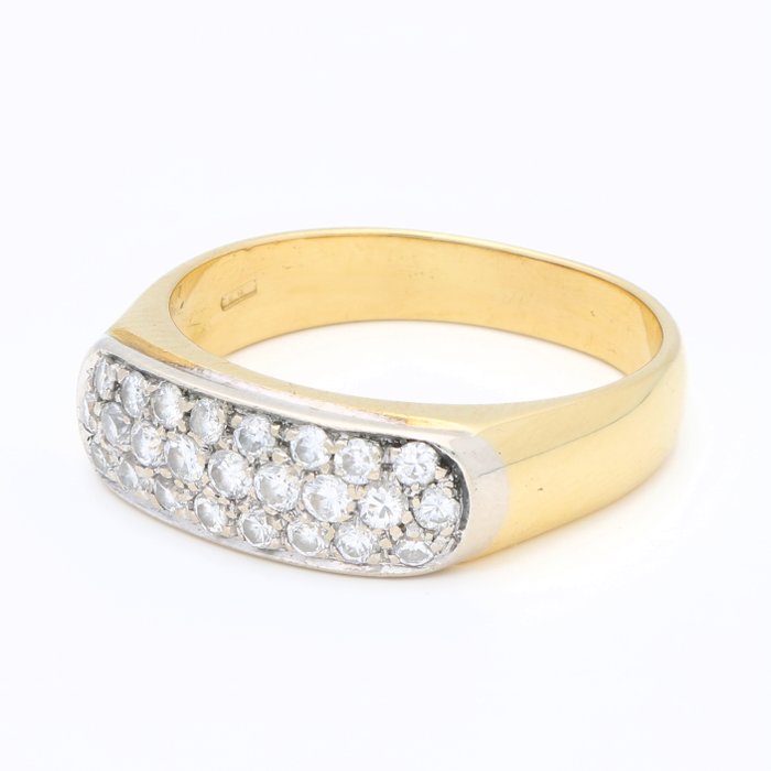 Ingen mindstepris - Ring - 18 kraat Gulguld, Hvidguld Diamant (Natur)