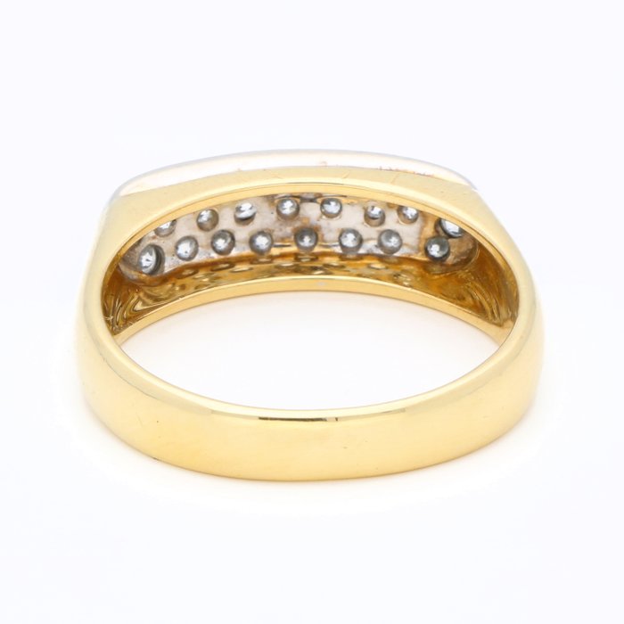 Ingen mindstepris - Ring - 18 kraat Gulguld, Hvidguld Diamant (Natur)