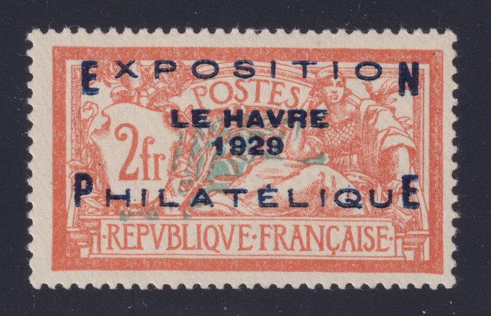 Frankrig 1929 - nr. 257A, Le Havre Philatelic Expo, Mint * signerede kalve, god centrering - Yvert