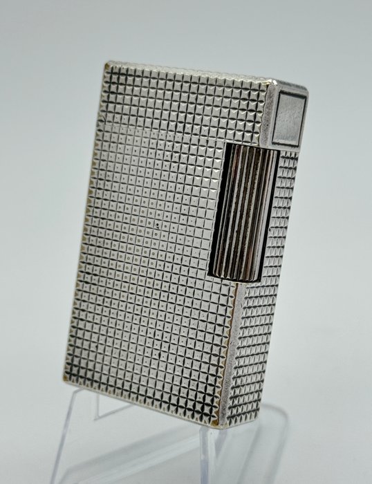 S.T. Dupont - Silver Plated Diamond Tip Line 1 Large BR Type * Bicolor * - Lighter - Forsølvet