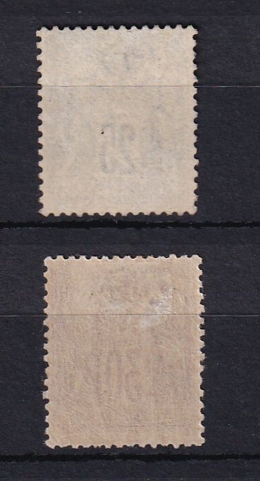 Frankrig 1876/1881 - kyst €780, salvie 25c ultramarin og 30c gulbrun - Yvert n°78 et 80