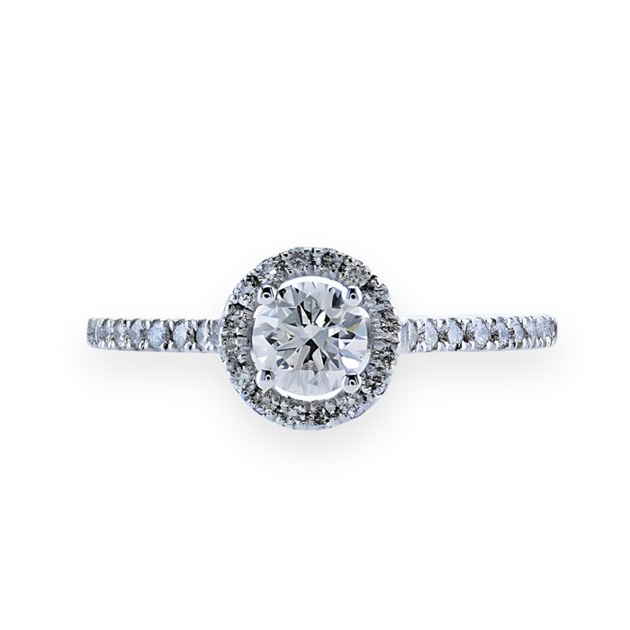 Forlovelsesring - 14 karat Hvidguld -  0.55ct. tw. Diamant (Natur)  - Diamant