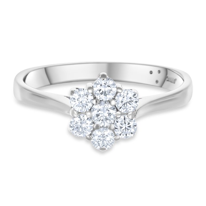 Ring - 18 kraat Hvidguld -  0.35ct. tw. Diamant (Natur)