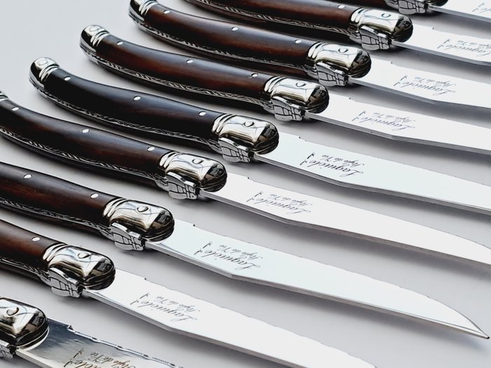 Laguiole - 12x Steak Knives - Dark Brown - style de - Bordknive sæt (12) - Rustfrit stål