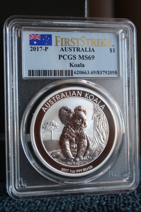 Australien 1 Dollar 2017 Koala 1 Oz (999) MS69  (Ingen mindstepris)