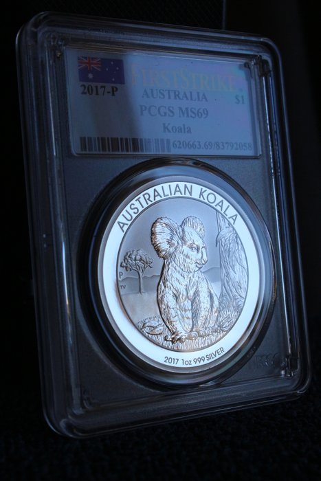 Australien 1 Dollar 2017 Koala 1 Oz (999) MS69  (Ingen mindstepris)