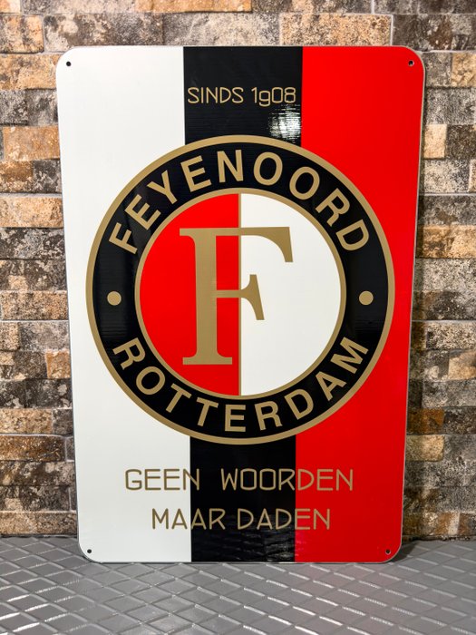 Feyenoord - Tegn - XXL (60x40 cm) Feyenoord team emblem skilt; Dejlige levende farver; Blank! - Metal