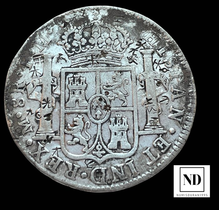 Kongeriget Spanien. Carlos IV (1788-1808). 8 Reales 1791 - México