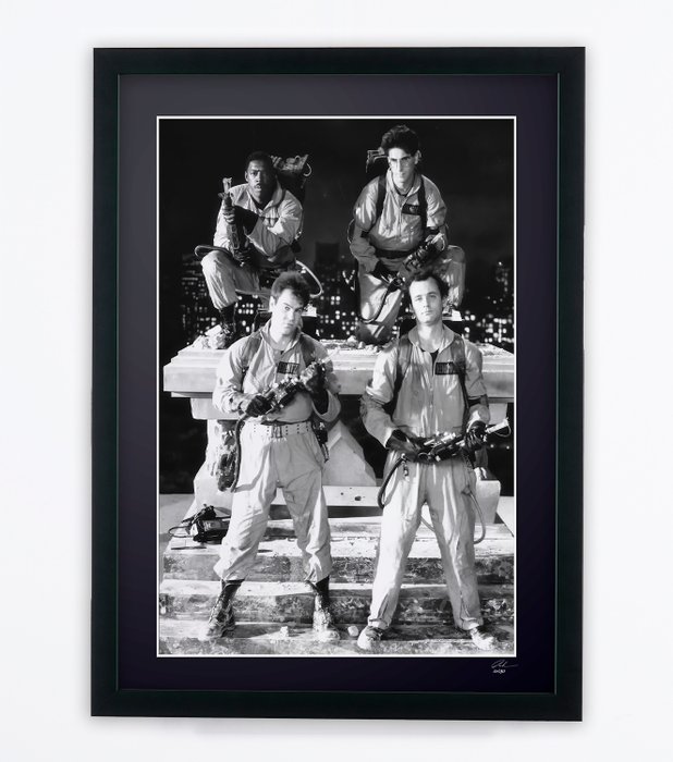 Ghostbuster - Bill Murray, Dan Aykroyd, Harold Ramis and Ernie Hudson - Fine Art Photography - Luxury Wooden Framed 70X50 cm - Limited Edition Nr 01 of 30 - Serial ID 17150 - Original Certificate (COA), Hologram Logo Editor and QR Code - 100% New items.