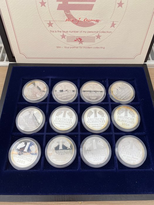 Tyskland. Silver medal 2000 The Welcoming of the New Euro Countries, 12x1 Oz (.999)