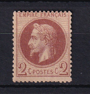 Frankrig 1870 - Type II, Napoleon 2kt lysebrun rød - Yvert n°26b