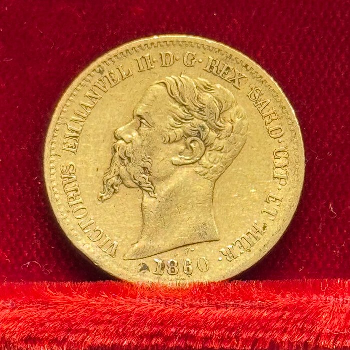 6,45 grams - Guld 900 - 20 LIRE Victorio Emanuel - Præget bar