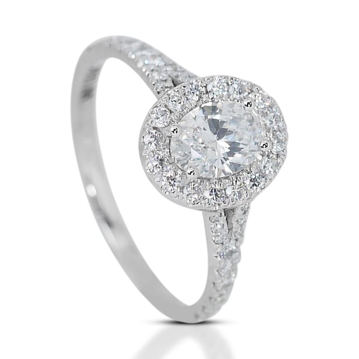 Ring - 18 kraat Hvidguld -  141ct tw Diamant (Natur) - Diamant