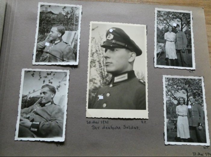 Hær/infanteri - Fotoalbum - "My Service Time" Labeled private and military photos - 152 photos/postcards - 1942/1945.