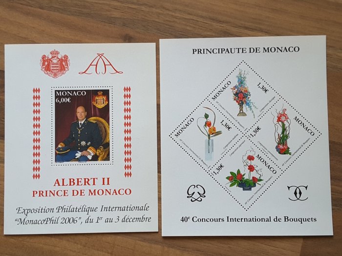 Monaco 2006/2007 - 2 hele år med nuværende frimærker og forstemplet frimærke - Yvert 2528 à 2603 sans les timbres non émis et préoblitéré 114