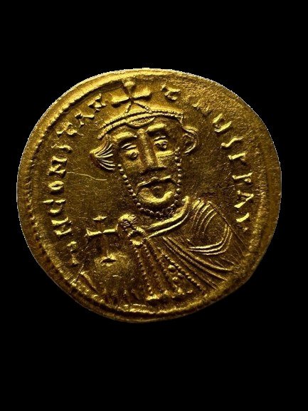 Romarriket Constans II (AD 641-668) Solidus Constantinople 5e officina (E) - VICTORIA AVςЧ E