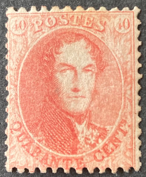 Belgien 1863 - takkede medaljoner Kong Leopold I - takkede 125 x 135 - OBP/COB 13A/16A - met 3 goed gecentreerde zegels