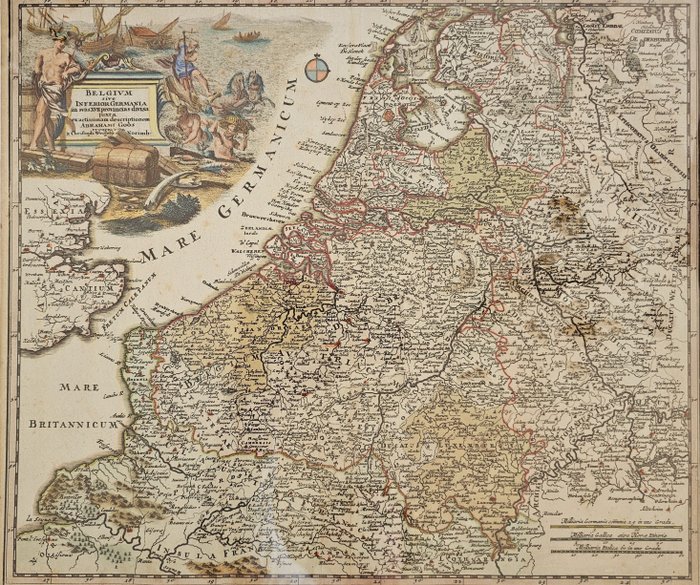 Holland - Holland og en del af Tyskland; Christoph Weigel - Belgium sive Germania Inferioris - 1701-1720