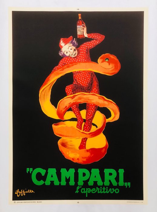 Leonetto Cappiello - CAMPARI L'APERITIVO - SPIRITELLO CAMPARI (100 x 70 cm) linen backed on canvas - 1970‹erne