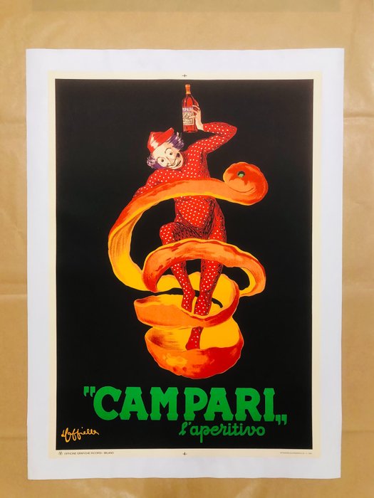 Leonetto Cappiello - CAMPARI L'APERITIVO - SPIRITELLO CAMPARI (100 x 70 cm) linen backed on canvas - 1970‹erne