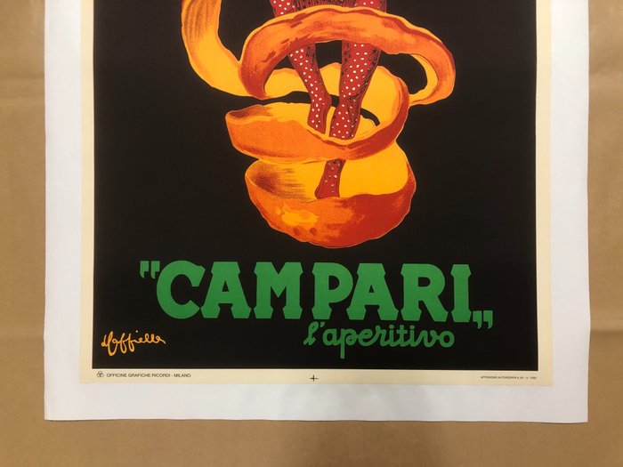 Leonetto Cappiello - CAMPARI L'APERITIVO - SPIRITELLO CAMPARI (100 x 70 cm) linen backed on canvas - 1970‹erne