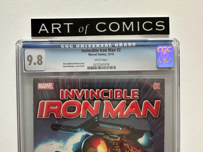 Invincible Iron Man #2 - CGC Graded 9.8 - Extremely High Grade! - White Pages! - 1 Graded comic - Første udgave - 2015