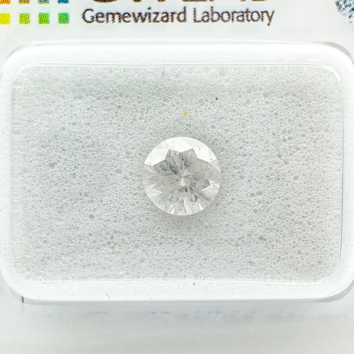 Ingen mindstepris - 1 pcs Diamant  (Natur)  - 0.53 ct - Rund - D (farveløs) - I2 - Gemewizard Gemological Laboratory (GWLab)