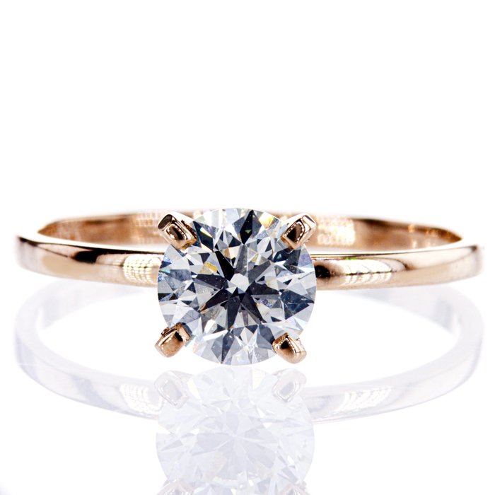 Ingen mindstepris - Forlovelsesring - 14 karat Rosaguld -  1.07ct. tw. Diamant (Natur)