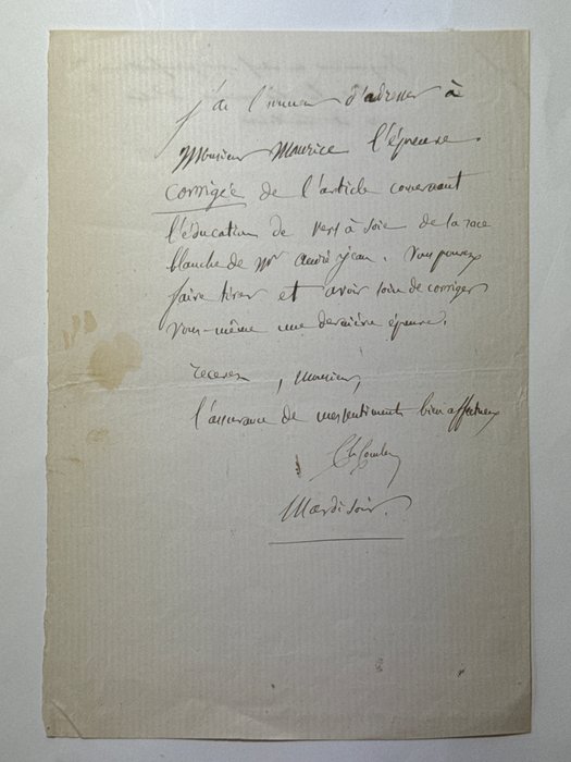 Charles Combes (1801-1872), ingénieur et scientifique français et Président du Académie des sciences - Lettre autographe signé - 1850