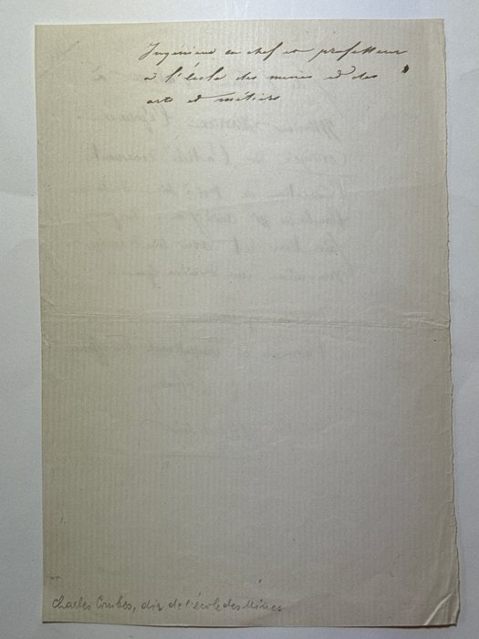 Charles Combes (1801-1872), ingénieur et scientifique français et Président du Académie des sciences - Lettre autographe signé - 1850