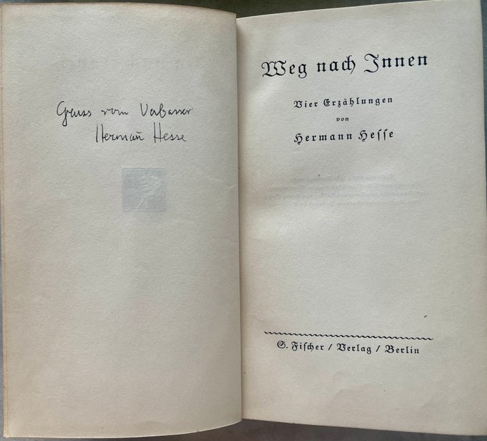 Signed, Hermann Hesse - Weg nach Innen - 1931