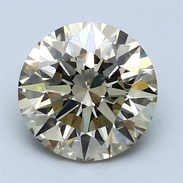 1 pcs Diamant  (Naturfarvet)  - 2.03 ct - Rund - Fancy intense Brunlig Gul - VVS2 - International Gemological Institute (IGI)