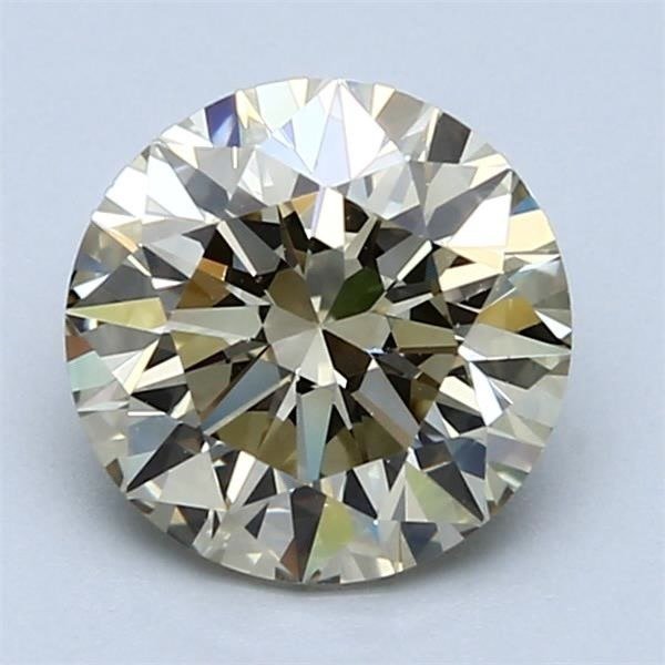 1 pcs Diamant  (Naturfarvet)  - 2.03 ct - Rund - Fancy intense Brunlig Gul - VVS2 - International Gemological Institute (IGI)