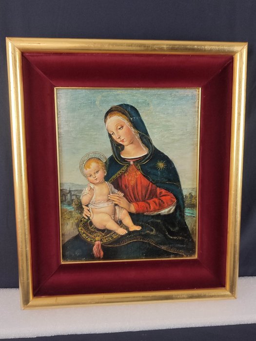 Scuola italiana (XIX), seguace di Pinturicchio - Madonna con Bambino