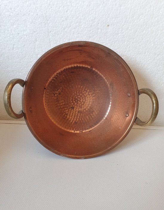 Panela decorativa em cobre vermelho velho - Anos 80 - Køkkencontainer - Kobber