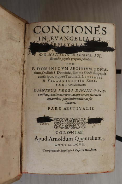 Aegidius Topiarius - Conciones in evangelia et epistolas.... Pars aestivalis - 1607