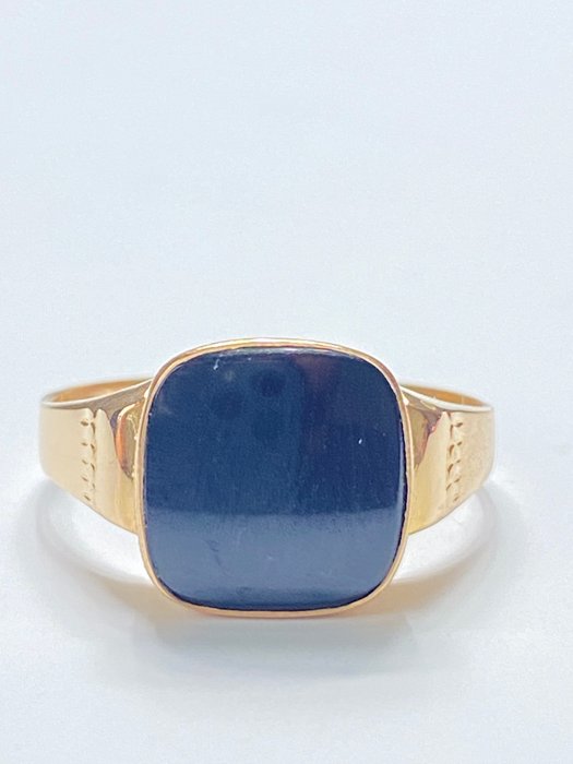 Ingen mindstepris - Ring - 18 kraat Gulguld Onyx