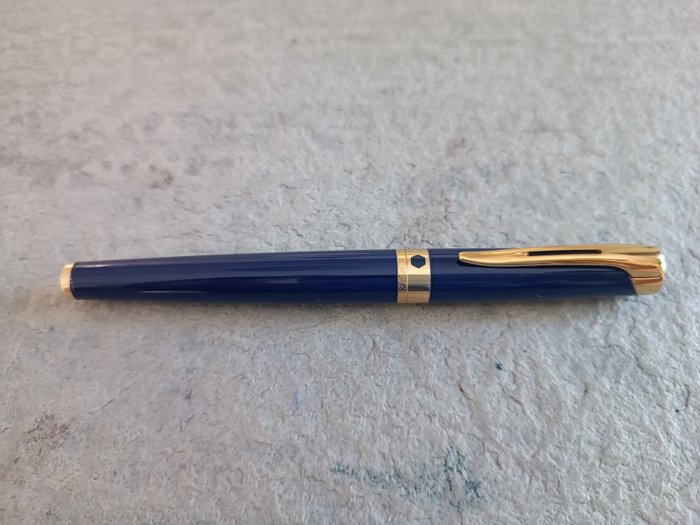 Waterman - Rollerball Waterman Alta gama l'Etalon resina azul y plaqué oro. Años 2022 - Rollerpen