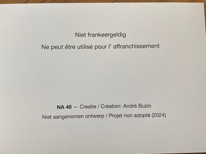 Belgien 1998/2024 - Design af André Buzin: 2 mindekort og 10 designs accepteres ikke