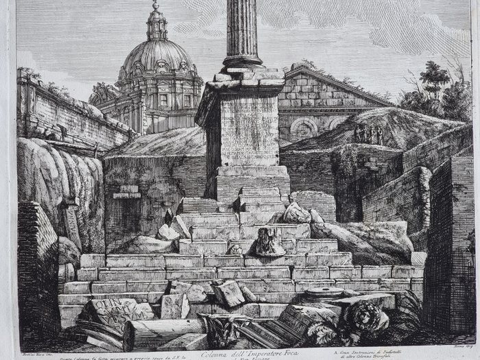 Luigi Rossini (1790–1857) - Colonna dell'Imperatore Foca nel Foro Romano - Roma