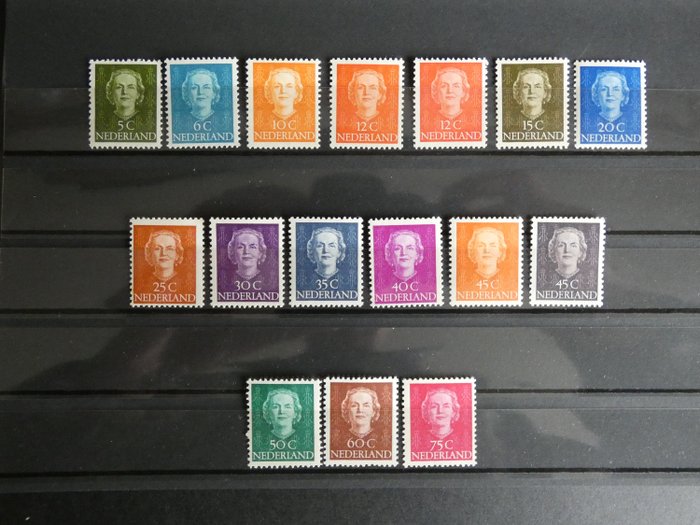 Holland 1949/1951 - Juliana En Face lave værdier MNH - NVPH 518/533