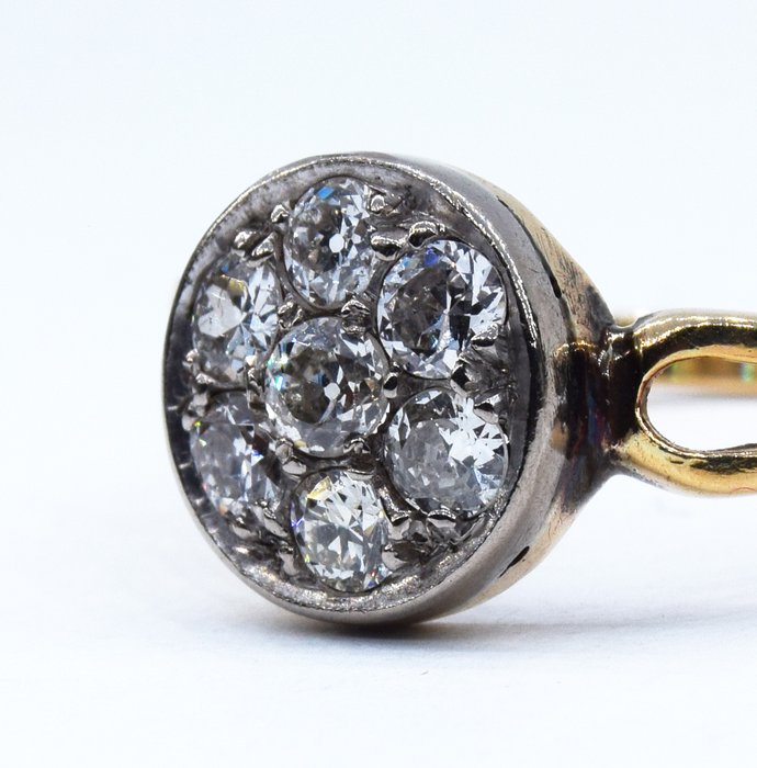 Ring - 18 kraat Gulguld, Hvidguld Diamant (Natur)